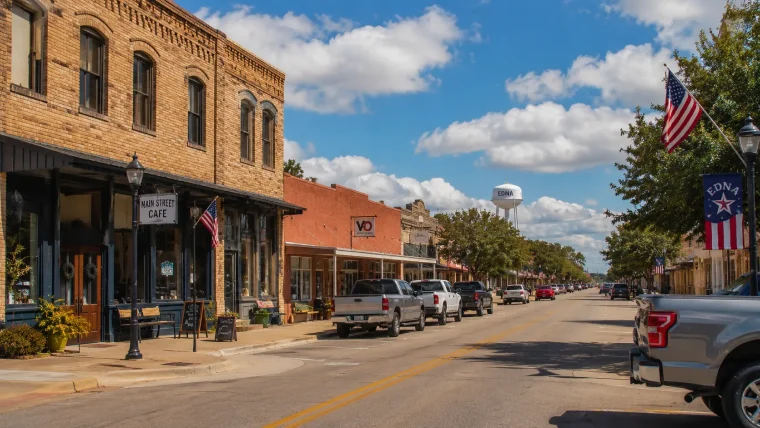 Downtown Edna, Texas near Dad’s RV Park