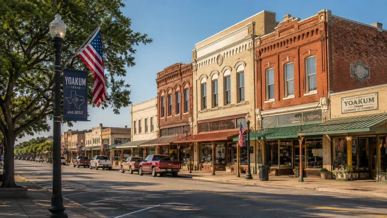 Historic downtown Yoakum, Texas near Dad’s RV Park